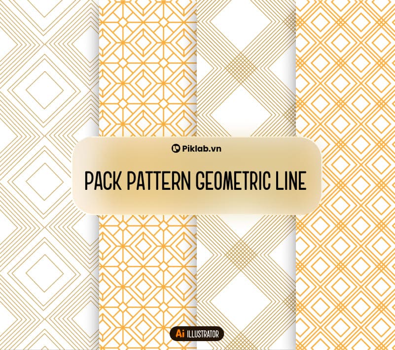 Pack Patterns Geometric Line, Bộ Pattern Hình Học Đẹp Cho Thiết Kế, Họa Tiết Kim Cương Lồng Ghép, Hình Thoi, Lưới Hình Thoi